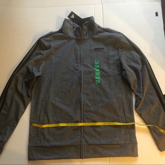 Adidas long sleeve zip-up shirt grey - Picture 2 of 4